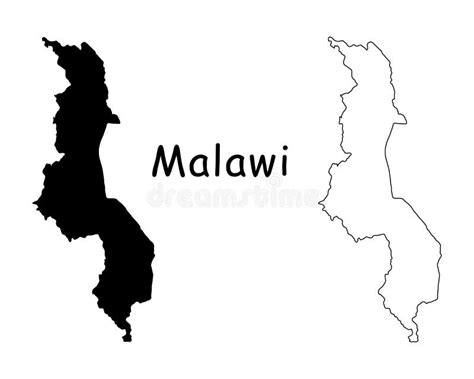 Map Malawi On White Background Malawi Map Outline Stock Vector