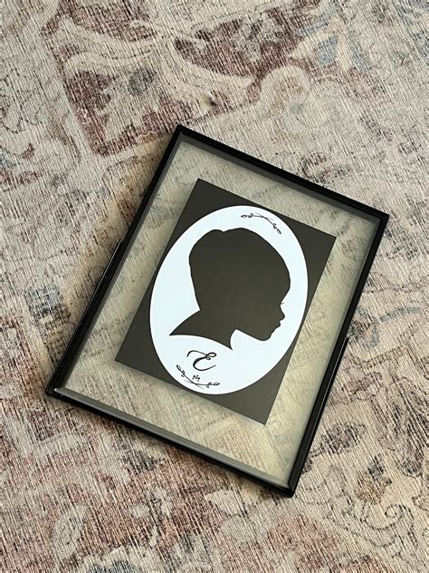 Custom Child Silhouette Portrait, Kids Portrait, Personalized Mother's ...