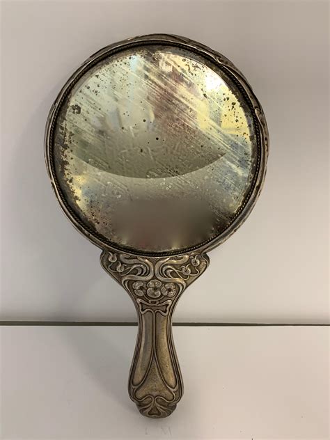 Art Nouveau Sterling Silver Mirror At 1stdibs Art Nouveau Hand Mirror