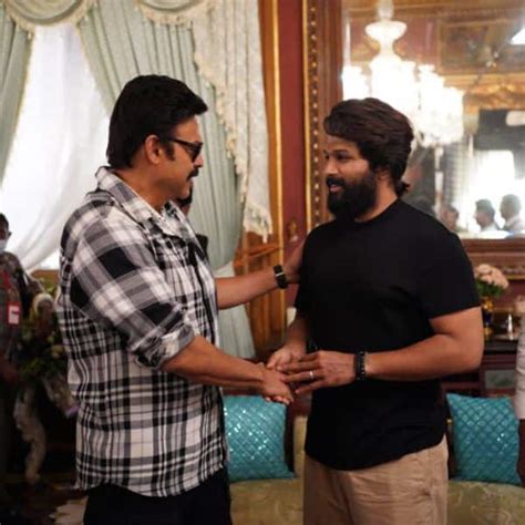 Allu Arjun Pays A Surprise Visit On The Sets Of F Venkatesh