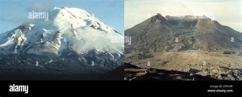 Mount st helens before after eruption hi-res stock photography and ...