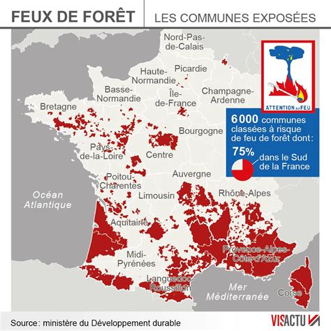 France Feux de forêt la carte des 6000 communes à risque en France