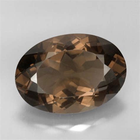 Natural Smoky Quartz Oval Cubic Zirconia CZ Natural Synthetic