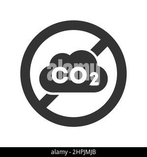 Carbon Neutral Label With Cloud Inside Circle Green CO2 Neutral Sign