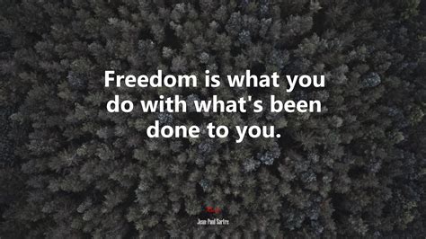 Freedom Is What You Do With Whats Been Done To You Jean Paul Sartre