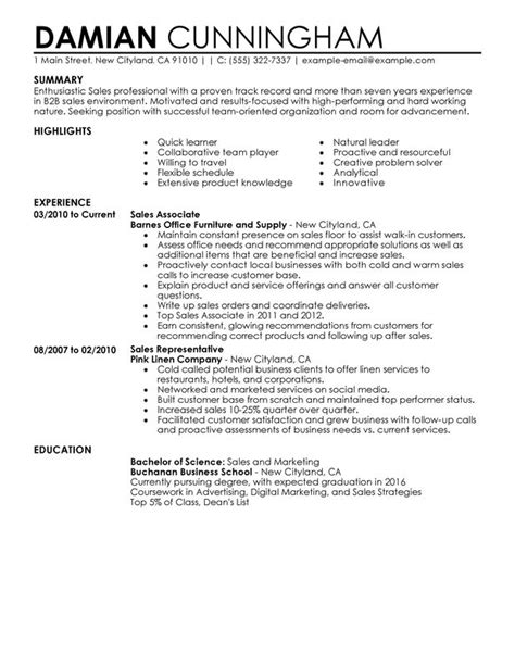 Professional Sales Resume Examples Myperfectresume