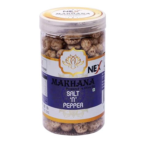 Nex 100 Natural Premium Roasted Salt N Pepper Makhana Fox Nut 100 G