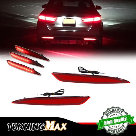 Red Led Rear Bumper Reflector Tail Brake Lights Rear Fog Lights