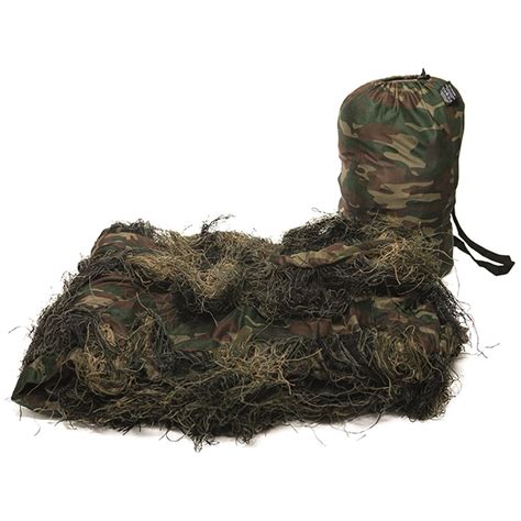 Mil Tec 3x2m Anti Fire Ghillie Cover Large Hunting Blanket Woodland