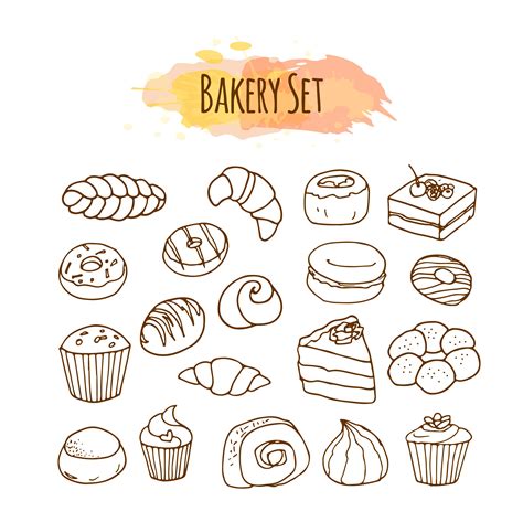 Bakery Elements Pastry Illustration 333629 Vector Art At Vecteezy