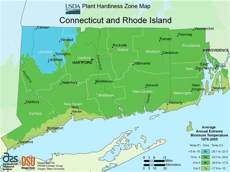 Rhode Island Plant Hardiness Zone Map - MapSof.net