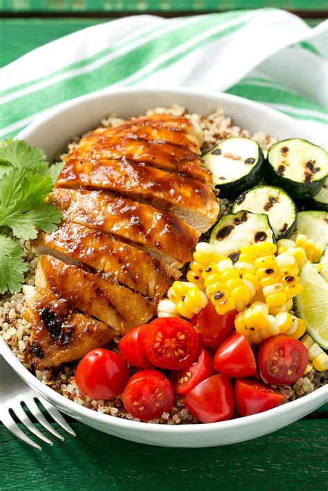 Barbecue Chicken Quinoa Bowl Recipe Healthy Fitness Meals