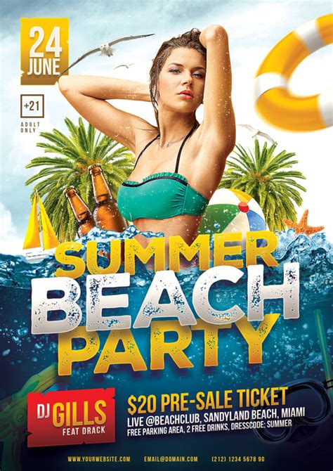 Summer Beach Party Flyer Template Behance