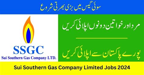 Sui Southern Gas Company Limited Ssgc Jobs 2024