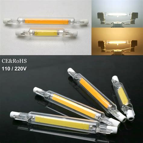 Dimmable Led R7s Cob Tube Light 6w 12w 78 118mm Glass Ceramic Flood