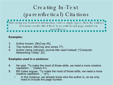 Mla parenthetical citation powerpoint