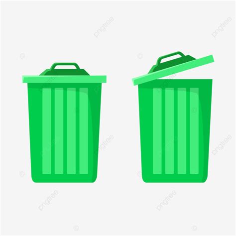 Trash Can Bin Vector Hd Images Green Trash Bin Icon Open And Close