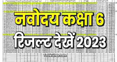 Jnvst Class 6 Result 2023 जवाहर नवोदय विद्यालय क्लास 6 रिजल्ट तिथि