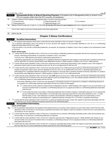 Form W Imy Certificate Of Foreign Intermediary Foreign Flow Through