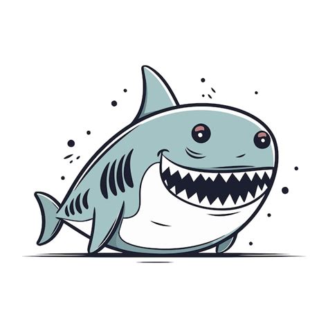 Premium Vector Cartoon Shark Vector Illustration Isolated On White Background