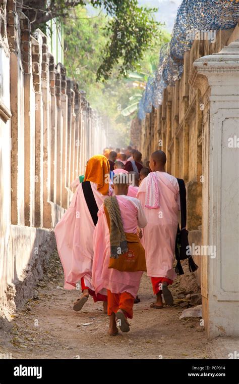 Buddhist Nuns On Their Way To School Hi Res Stock Photography And