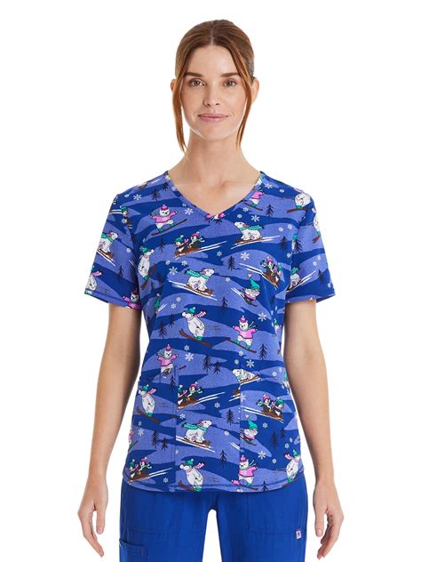 Scrubstar Womens Winter Chillin Scrub Top Sizes S 3x