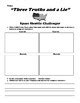 Space Shuttle Challenger Three Truths And A Lie Udl Worksheet Tpt