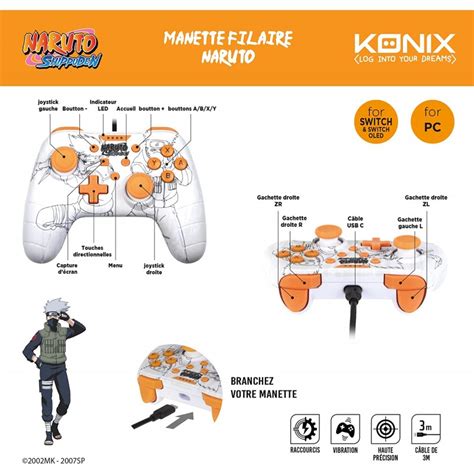 Comando Konix Nintendo Switch Naruto Shippuden Kakashi PressStart Pt