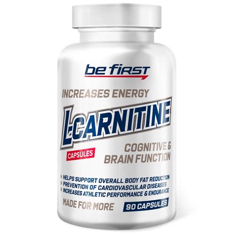 Л карнитин тартрат в капсулах Be First L Carnitine tartrate capsules 90