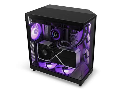 Nzxt H Flow Rgb Compact Dual Chamber Mid Tower Airflow Case Black Cc