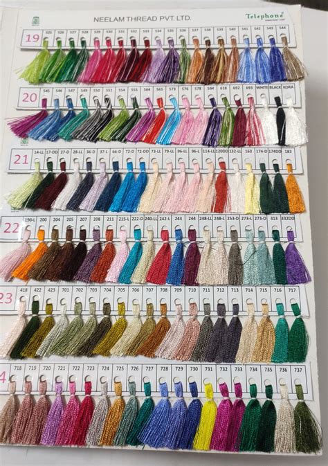 Omx Neelam Embroidery Thread Shade Card 1 Pc 480 Colour Reference