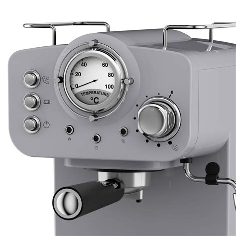 Swan Retro Pump Espresso Coffee Machine - Grey - Kettle and Toaster Man