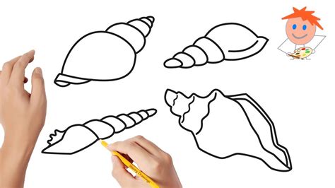 How To Draw Ocean Shells Easy Drawings Youtube