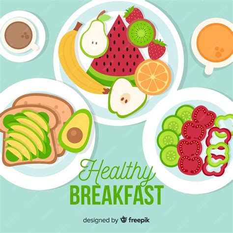 Free Vector | Healthy breakfast background