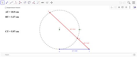 Tangent Secant 1st Formula Segment Lengths Geogebra