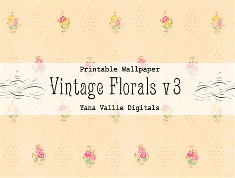 Printable Antique Wallpaper, Vintage Floral Digital Paper, Junk Journal ...