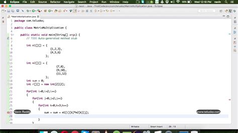 Matrix Multiplication Program In Java Using Threads Paul Chinns