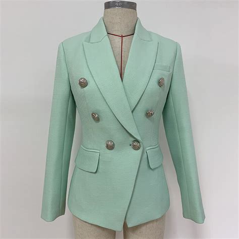 Double Breasted Blazer Green S