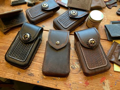 Leather Phone Case Iphone Galaxy Belt Clip And Belt Loop Buffalo