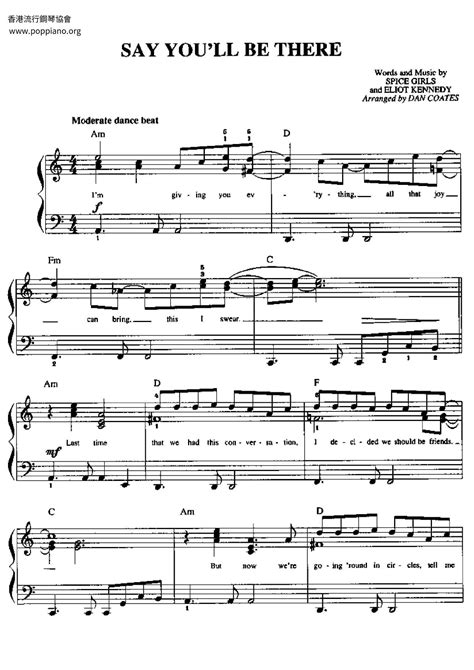 Spice Girls Say Youll Be There Sheet Music Pdf Free Score Download ★