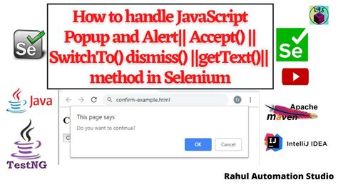 How To Handle Javascript Popup Alert Switchto Accept Dismiss