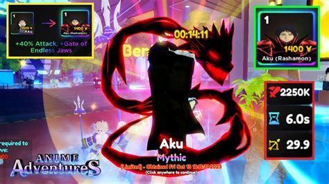 New Code New Meta Mythic Aku Rashamon Has Op Evo Stats Showcase Anime