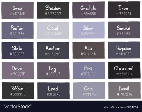 Shades Of Grey Color Chart With Names