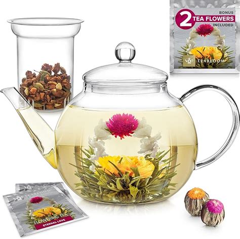 Amazon Teabloom Teapot Set Classic Teapot Glass Infuser Clear