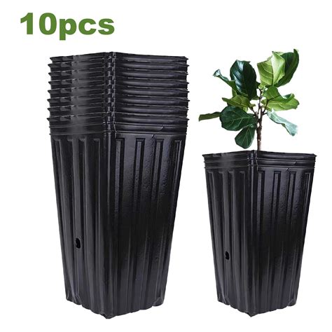 Pcs Tall Tree Pots Plastic Deep Nursery Treepots Tall Seedling