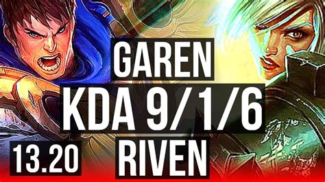 GAREN Vs RIVEN TOP 9 1 6 1500 Games Legendary 900K Mastery