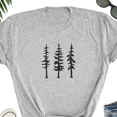 Skinny Pine Trees T Shirt Pine Tree Shirt Tree Graphic Tee Etsy