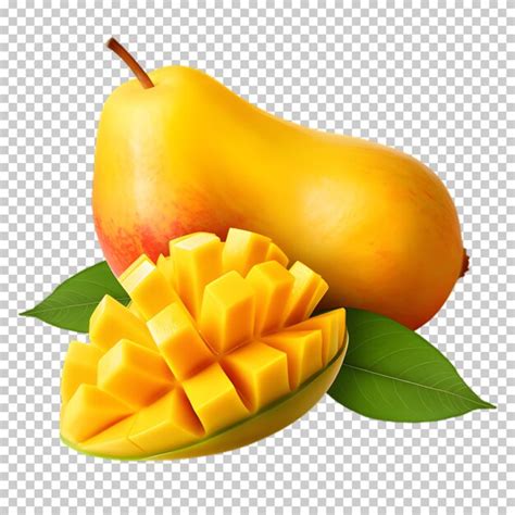 Premium PSD Fresh Mango Fruit With Slice Isolated On Transparent