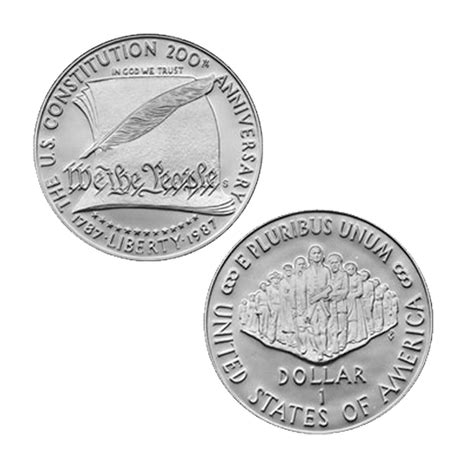 1987 Constitution Commemorative Silver Dollar