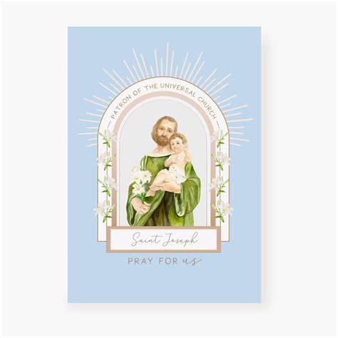 30 Day St. Joseph Novena Prayer Card | Light Blue – Novena Cards